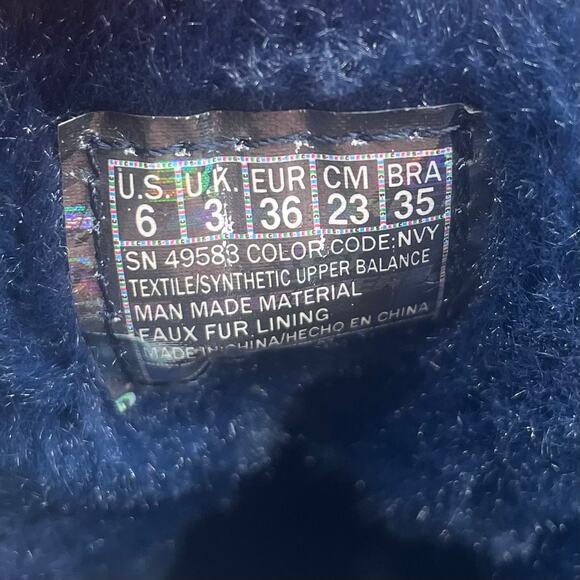 Skechers Reggae Fest Moro Rock Faux Fur Lined Boots Booties Navy Blue Womens 6 - Picture 7 of 8